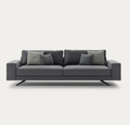 Modern Dark Grey Sofa with Black Metal Legs