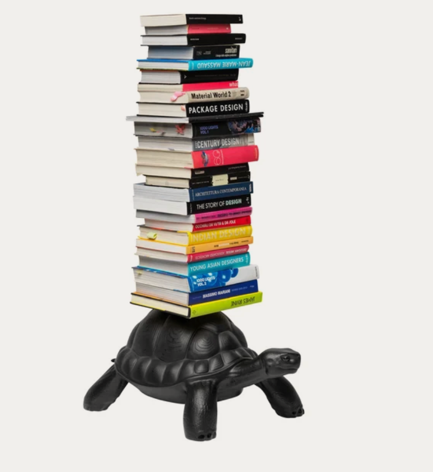 Turtle Book Tower – Matte Black Statement Bookcase